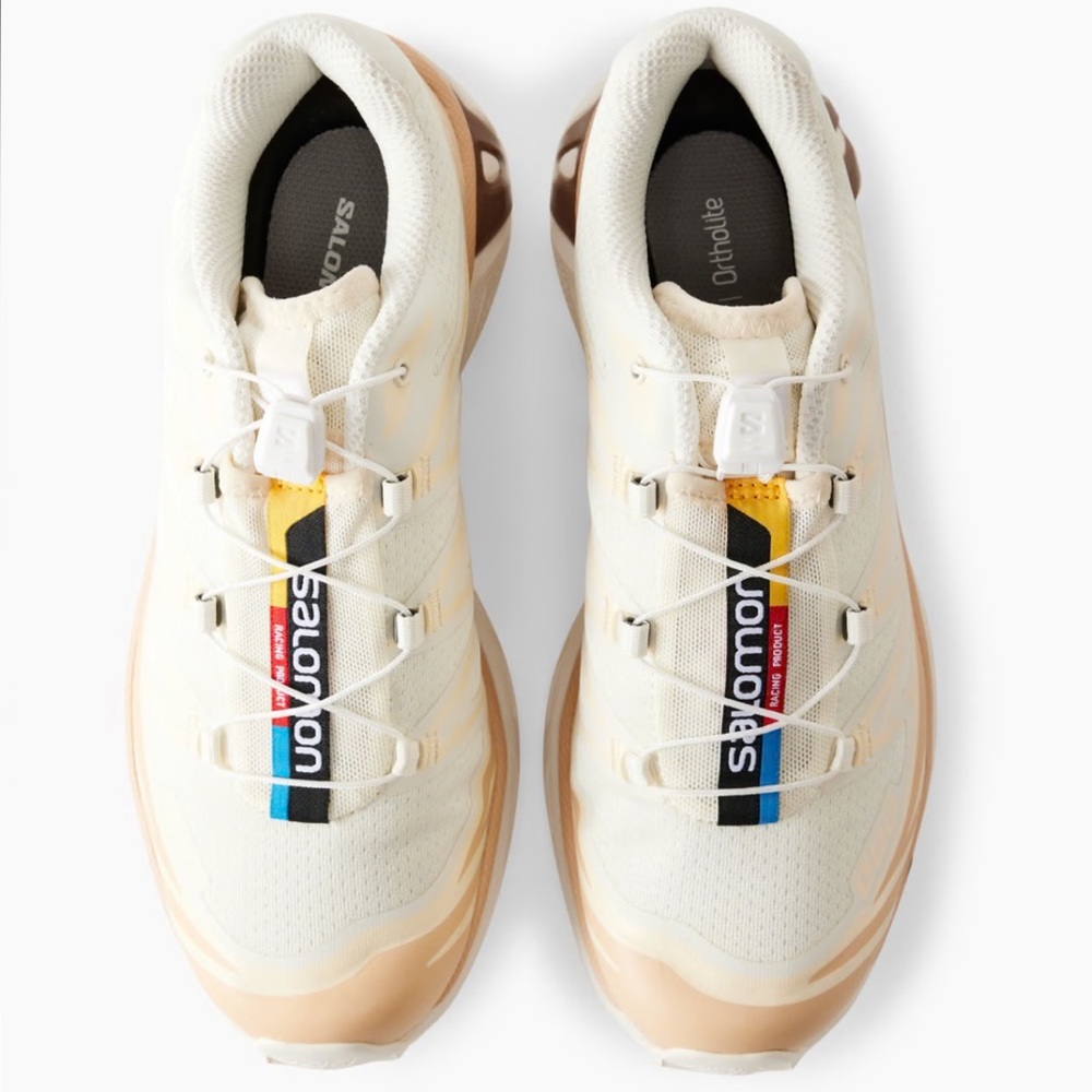 Salomon XT6 White and Tan Sneakers